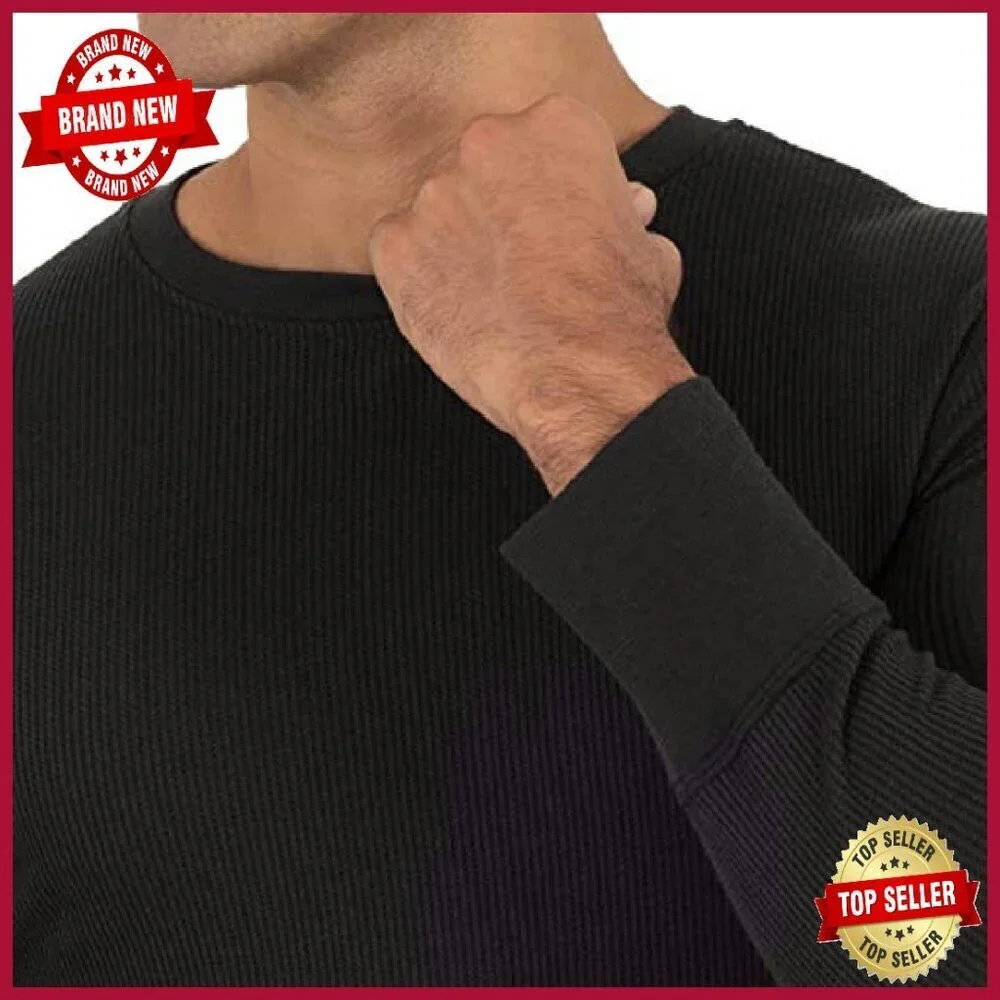 Men's Thermal Crew Top Waffle Knit Long Sleeve Base Layer